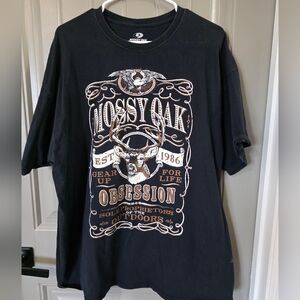 Mossy Oak Mens 2xl Black Short Sleeve Shirt